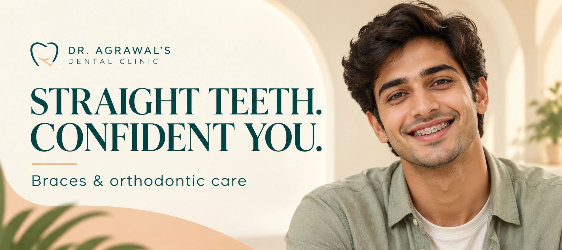 Straight teeth. Confident you. Braces and orthodontic care. Illustrative dental campaign image.